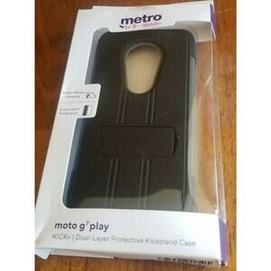 Motorola Moto G7 Play KICK - Dual Layer Kickstand Protective Case - Black